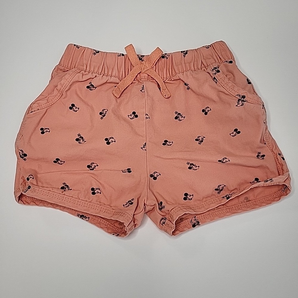 DISNEY‎ Junk Food x Disney Peach Mickey Mouse Bubble Shorts Sz 3T